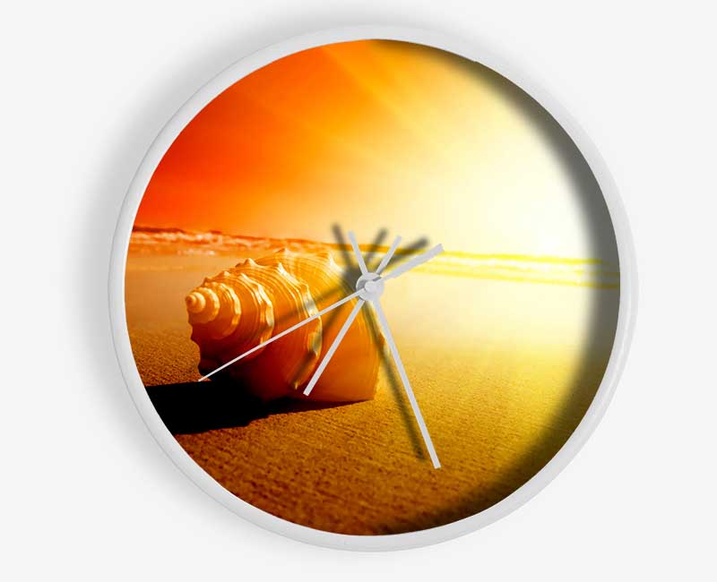 Seashell And Sun Clock - Wallart-Direct UK