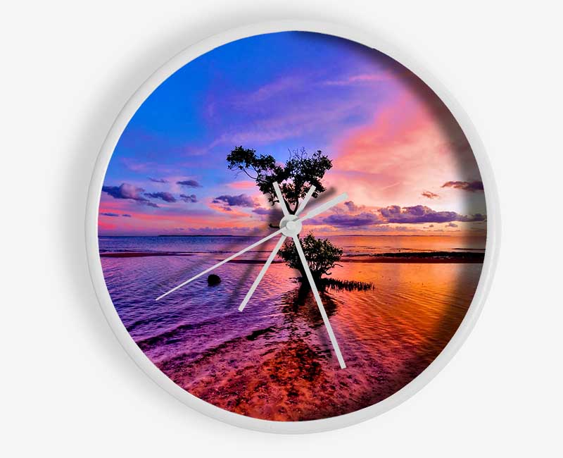 Ocean Tree Dusk Clock - Wallart-Direct UK