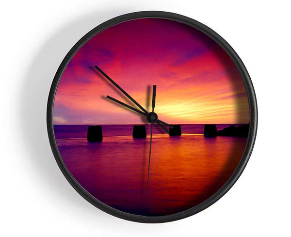 Ocean Colour Burst Clock - Wallart-Direct UK