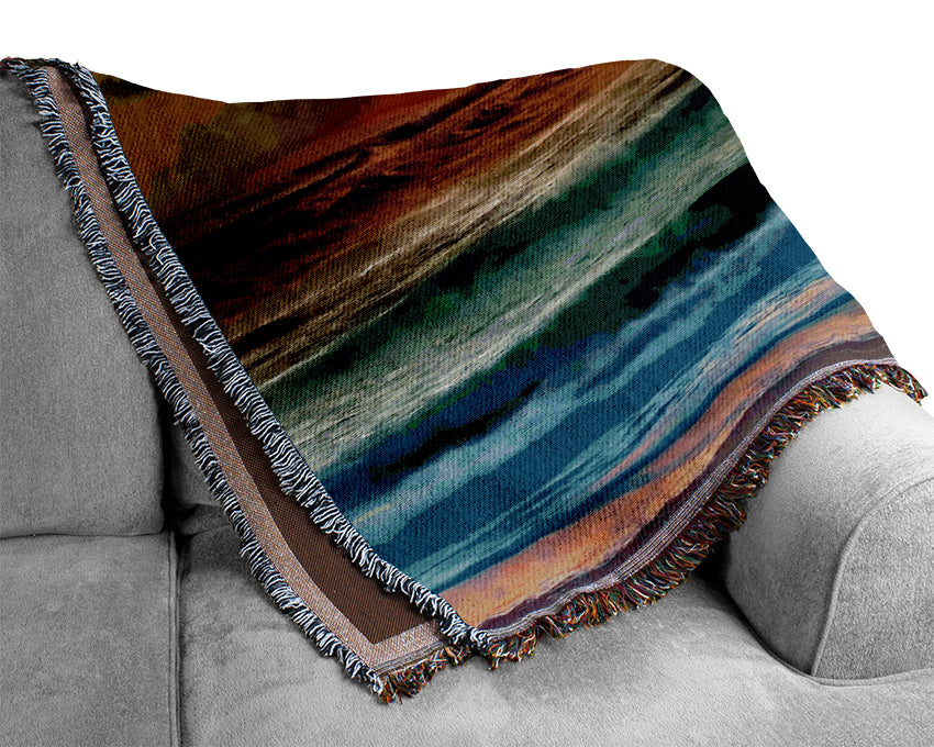 Stunning Ocean Sun Clouds Woven Blanket