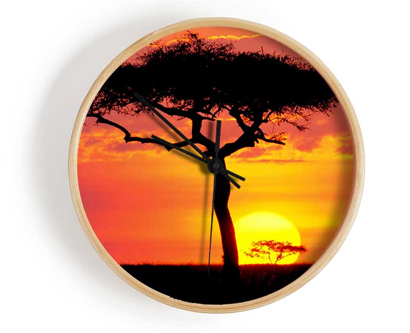 Sunset In Kenya Clock - Wallart-Direct UK