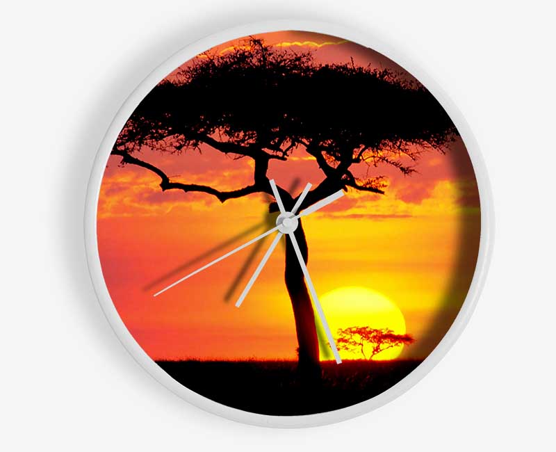 Sunset In Kenya Clock - Wallart-Direct UK