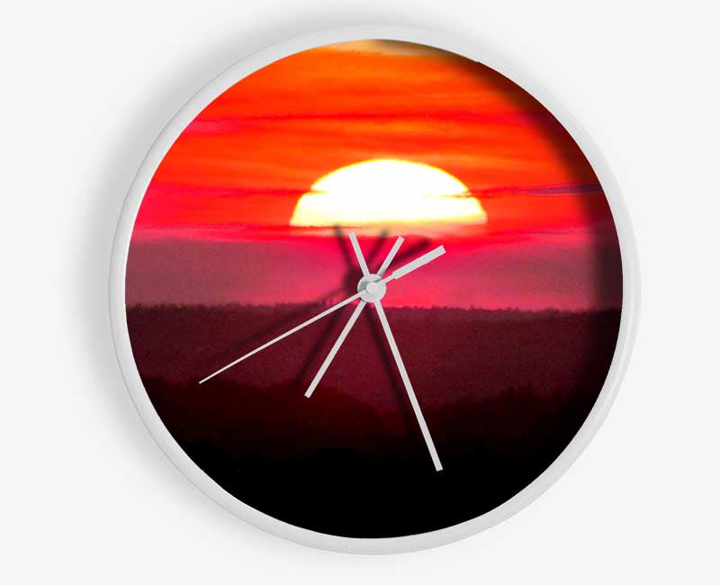 Pink Sunset Glaze Clock - Wallart-Direct UK