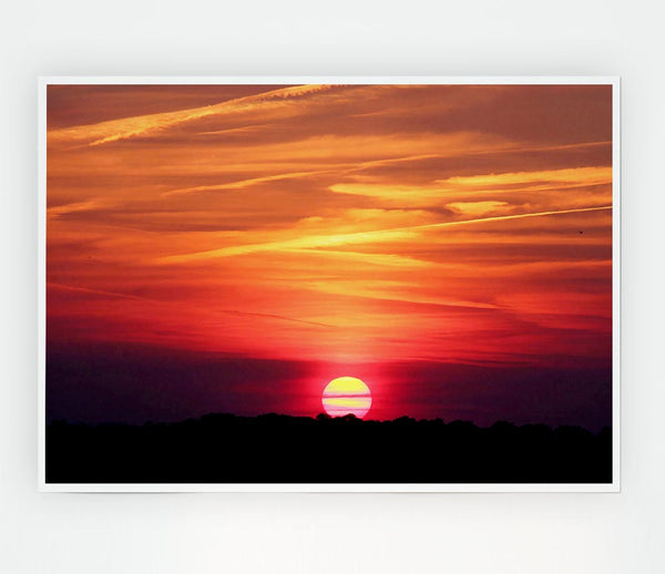 Clouds Across The Setting Sun Print Poster Wall Art