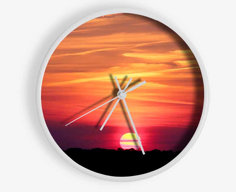 Clouds Across The Setting Sun Clock - Wallart-Direct UK