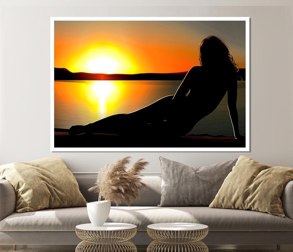 Woman In The Shade Print Poster Wall Art