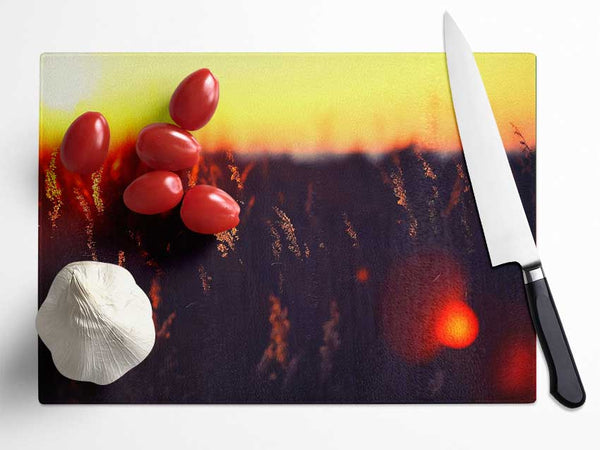 Hot Sunset Glass Chopping Board