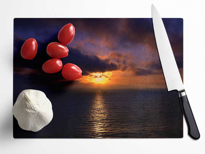 Sunset Open Sea Glass Chopping Board