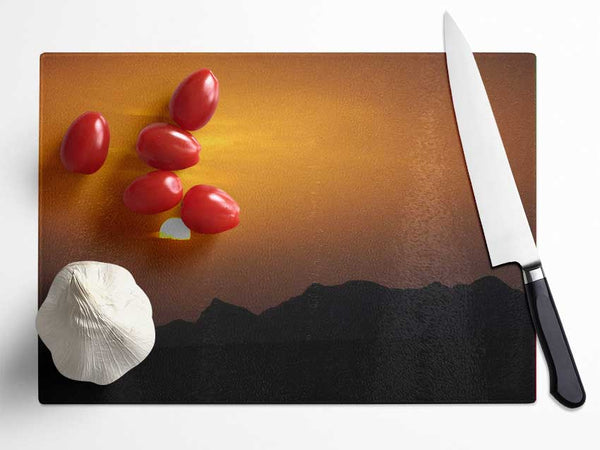 Sun In The Sepia Sky Glass Chopping Board