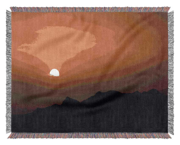 Sun In The Sepia Sky Woven Blanket