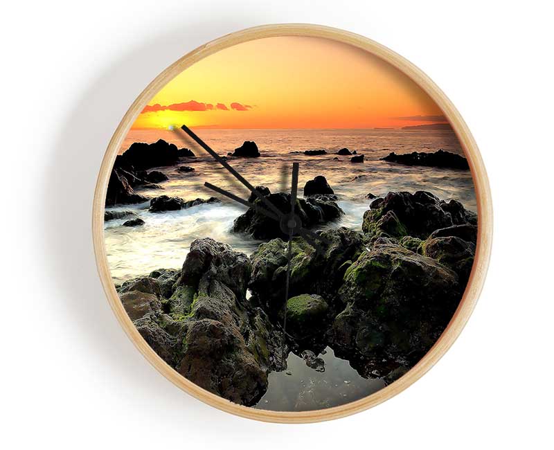 Sea Shore Sunset Clock - Wallart-Direct UK