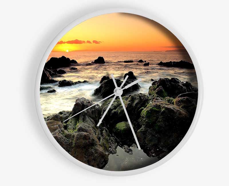 Sea Shore Sunset Clock - Wallart-Direct UK