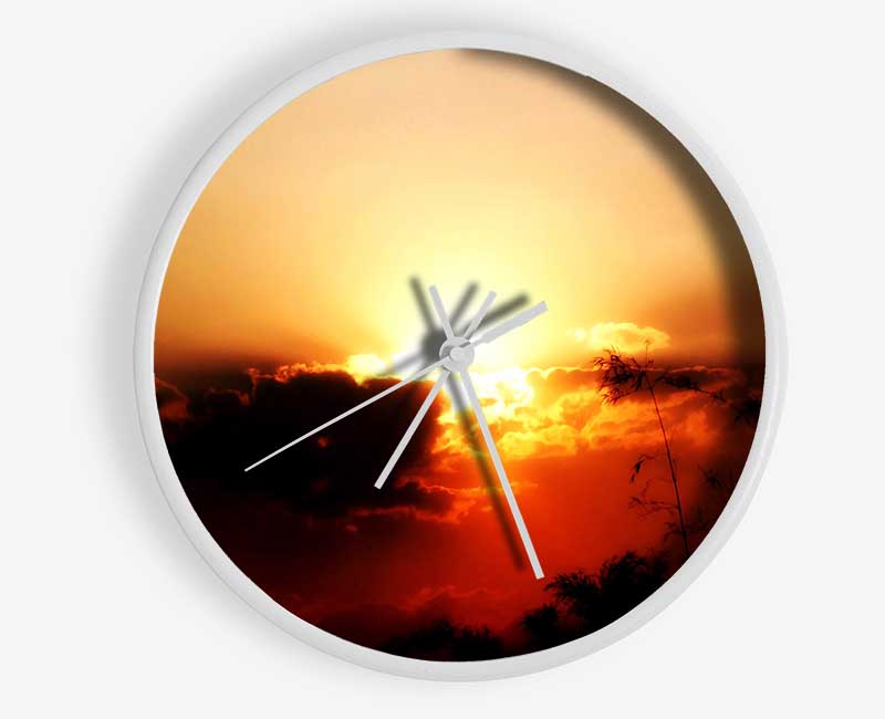 Sunset Clouds Clock - Wallart-Direct UK