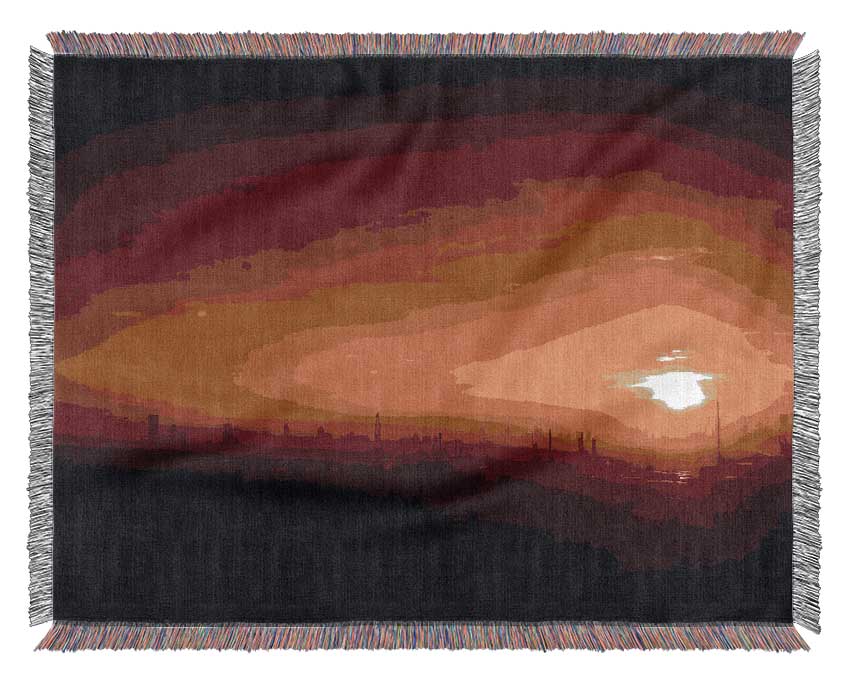 Sunset Over The City Woven Blanket