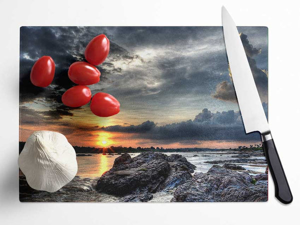 Sunset Storm Glass Chopping Board