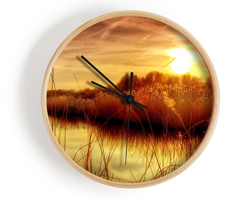 Sunset At Bieslandse Forest Clock - Wallart-Direct UK