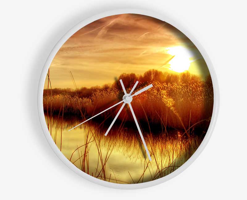 Sunset At Bieslandse Forest Clock - Wallart-Direct UK