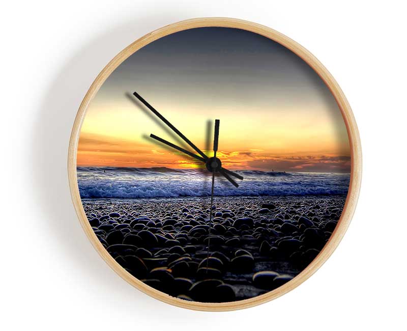 Stones On The Beach Clock - Wallart-Direct UK