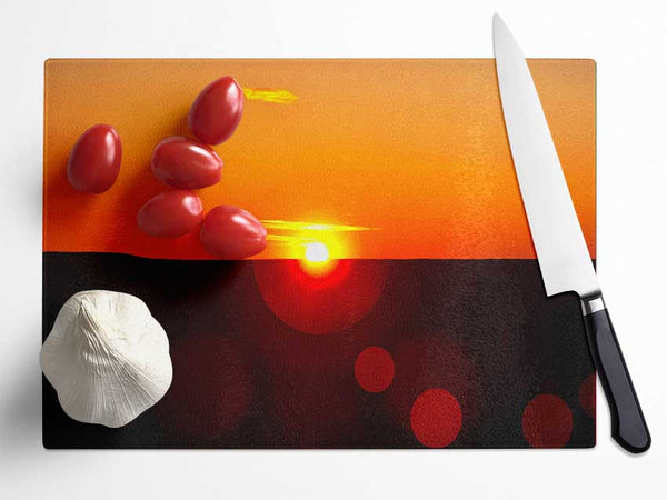 Sunset Sparkle Glass Chopping Board