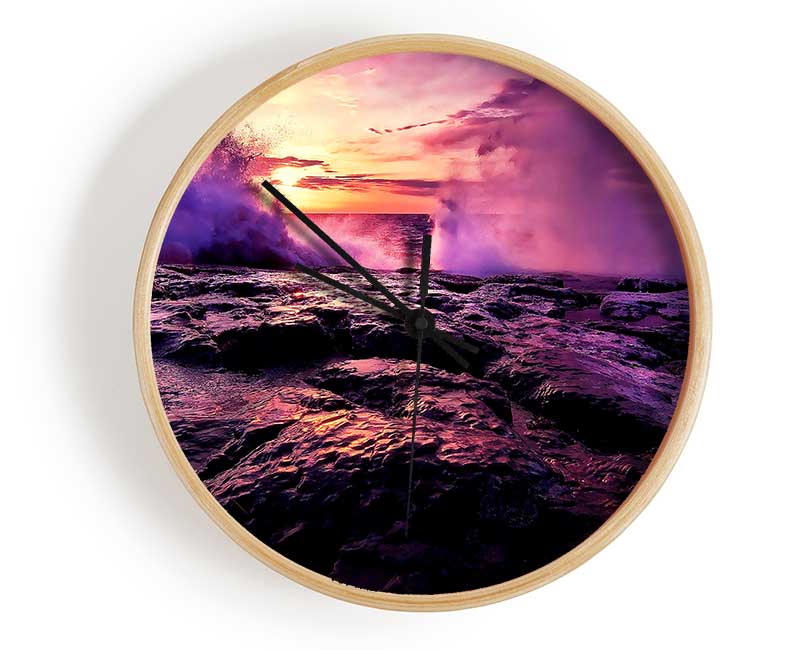 Shore Waves Clock - Wallart-Direct UK