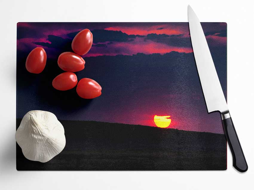 Sunrise Morning Glass Chopping Board