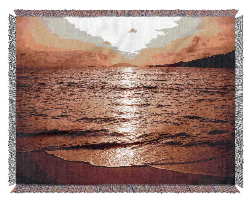 Sunset Beach Sparkle Woven Blanket