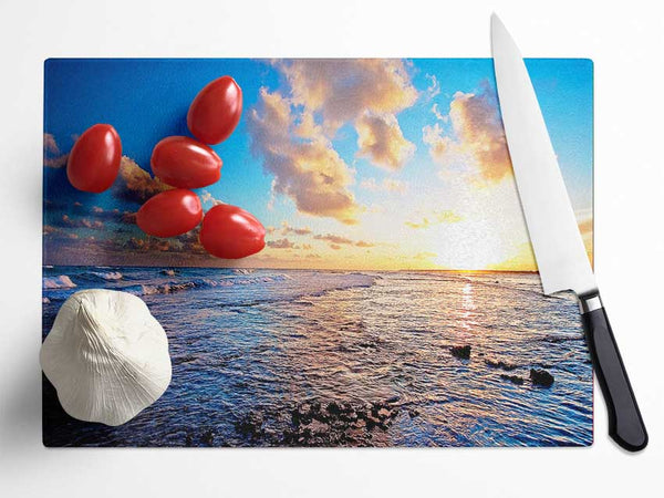 Clouds In The Sunset Sky Glass Chopping Board