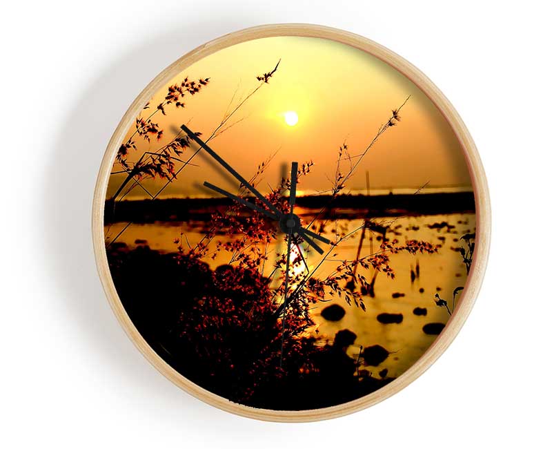 Sunset Ocean Down Clock - Wallart-Direct UK