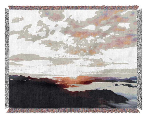 Sky Sunrise Ocean Woven Blanket