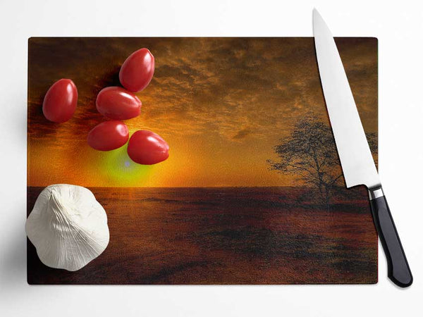 Sunset Ocean Beauty Glass Chopping Board