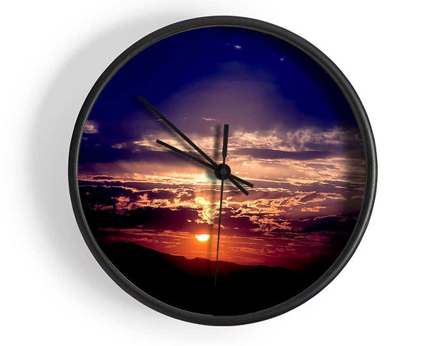 Sun At Dusk Clock - Wallart-Direct UK