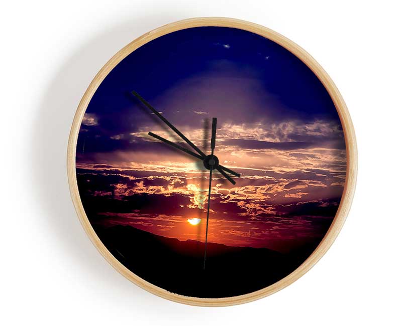 Sun At Dusk Clock - Wallart-Direct UK