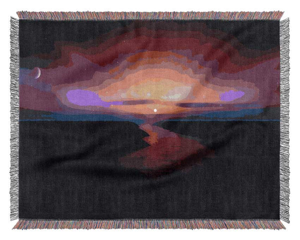 Morning Purple Sunrise Woven Blanket