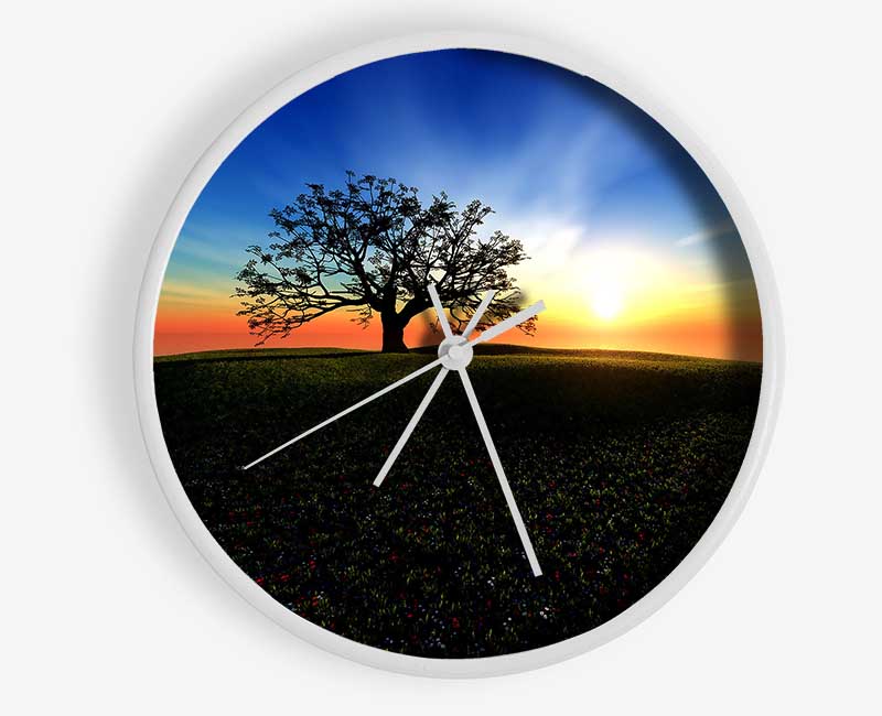 Sunset Hill Clock - Wallart-Direct UK