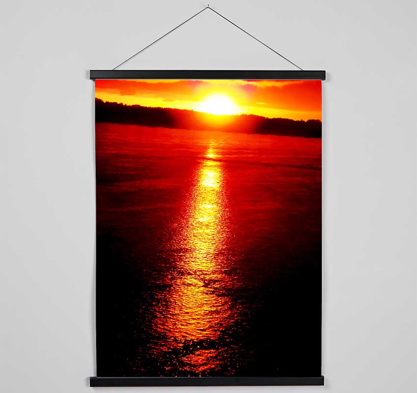 Reflections Of The Stunning Red Sun Hanging Poster - Wallart-Direct UK