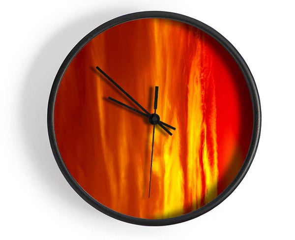 As The Sun Falls In The Stunning Golden Sky Clock - Wallart-Direct UK