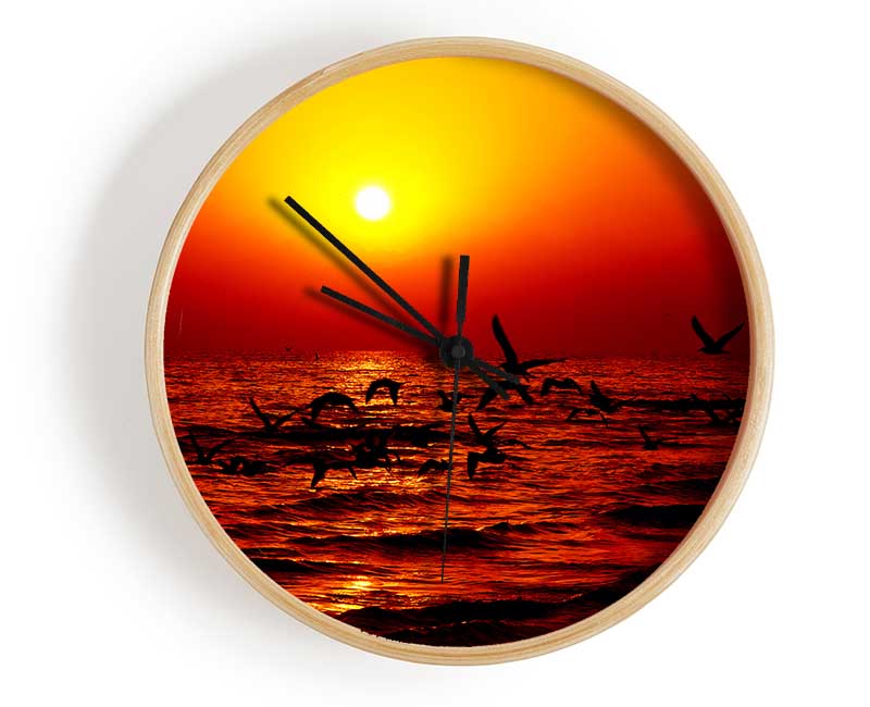 Red Ocean Flight Clock - Wallart-Direct UK