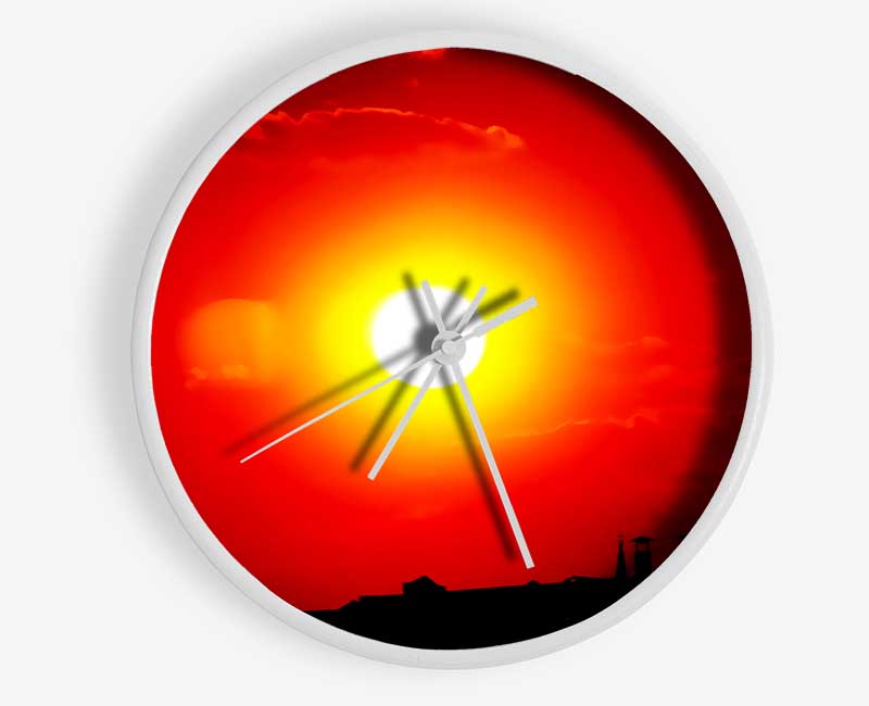 The Energy Of The Red Sun Clock - Wallart-Direct UK