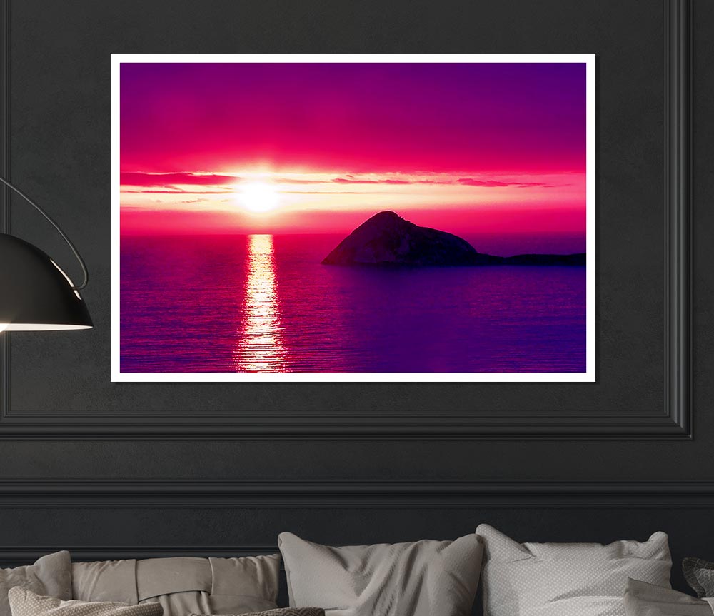 The Sun Across The Ocean Sky Print Poster Wall Art