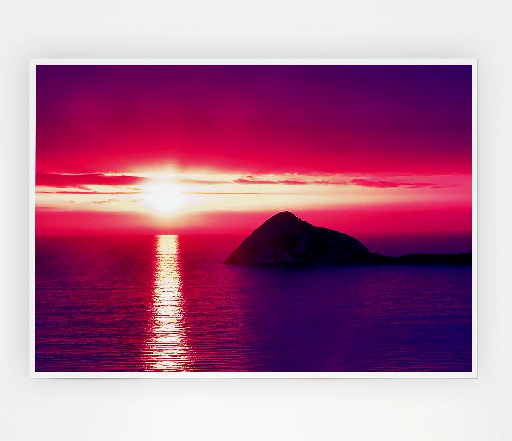 The Sun Across The Ocean Sky Print Poster Wall Art