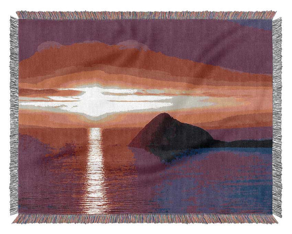 The Sun Across The Ocean Sky Woven Blanket