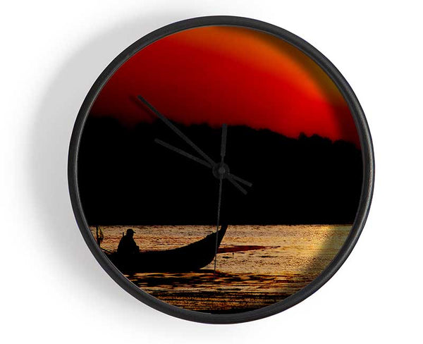 Fishing Under The Ocean Sun Clock - Wallart-Direct UK