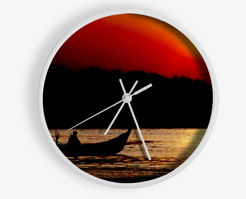 Fishing Under The Ocean Sun Clock - Wallart-Direct UK