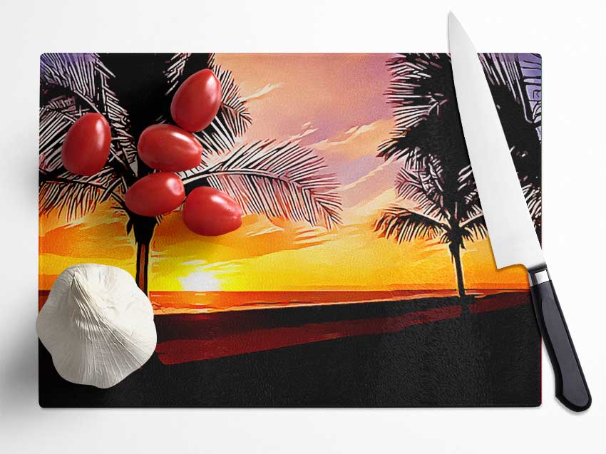 Painting Paradise Glass Chopping Board