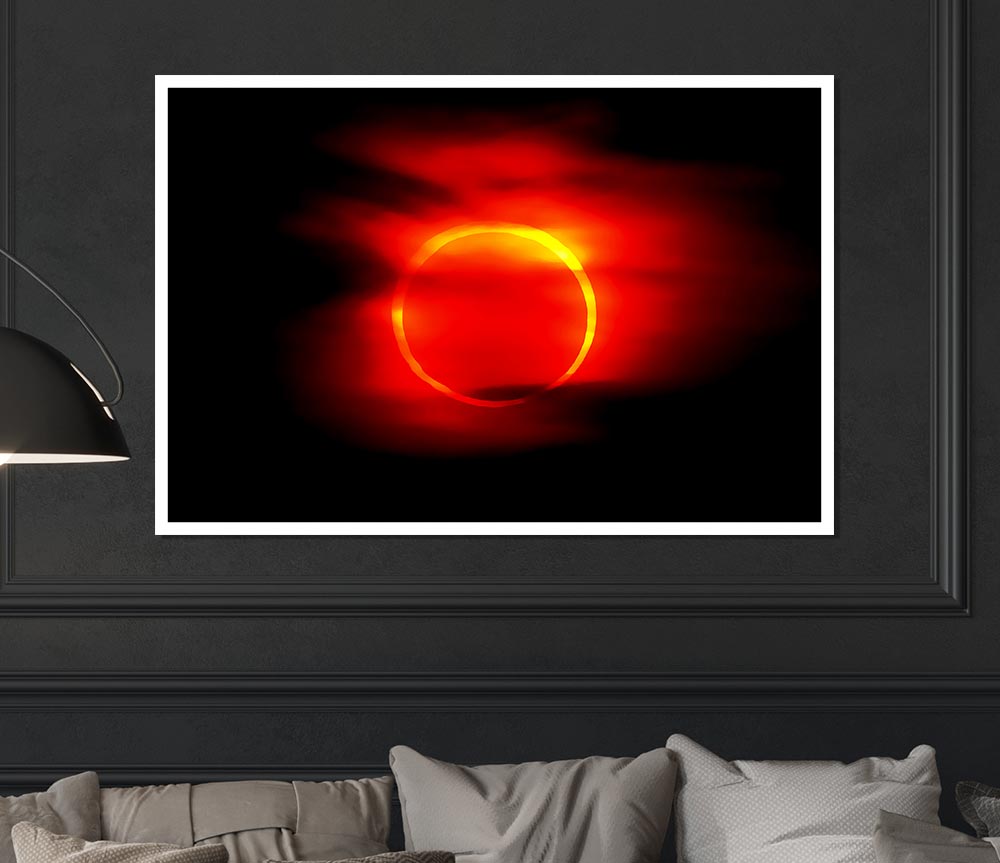 Total Eclipse Red Print Poster Wall Art