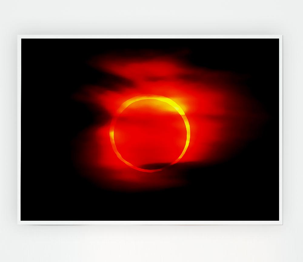 Total Eclipse Red Print Poster Wall Art