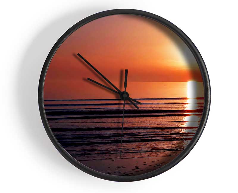 Peach Sun Reflection Clock - Wallart-Direct UK