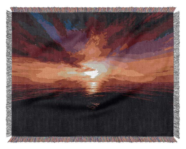 Sunset In Another World Woven Blanket