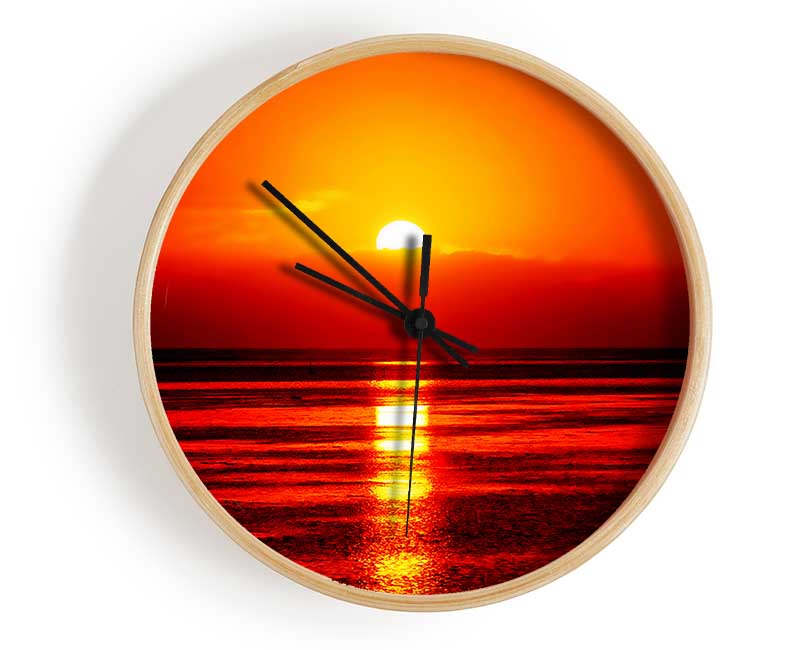 Reflections Of The Sun At Dusk Clock - Wallart-Direct UK