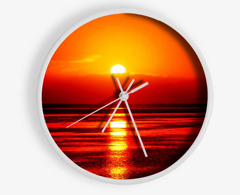 Reflections Of The Sun At Dusk Clock - Wallart-Direct UK